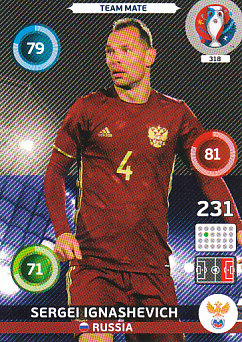 Sergei Ignashevich Russia Panini UEFA EURO 2016 #318